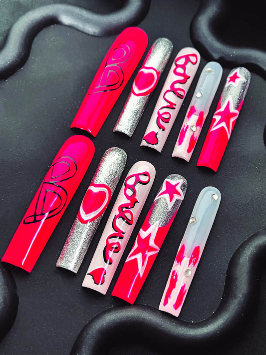 Starlight Barbie Handmade  Square Nails OM1035 - NoirNail