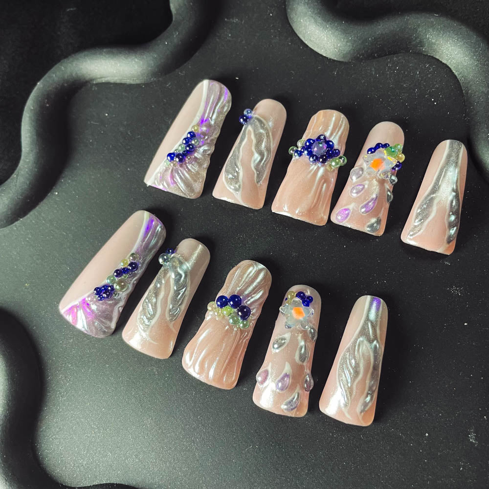Mermaid Princess Handmade  Duck Nails OM1201 - NoirNail