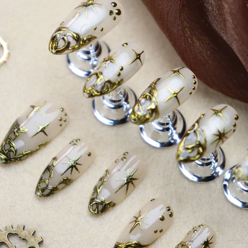 Star Stories Y2K Handmade Almond Press on Nails A1157