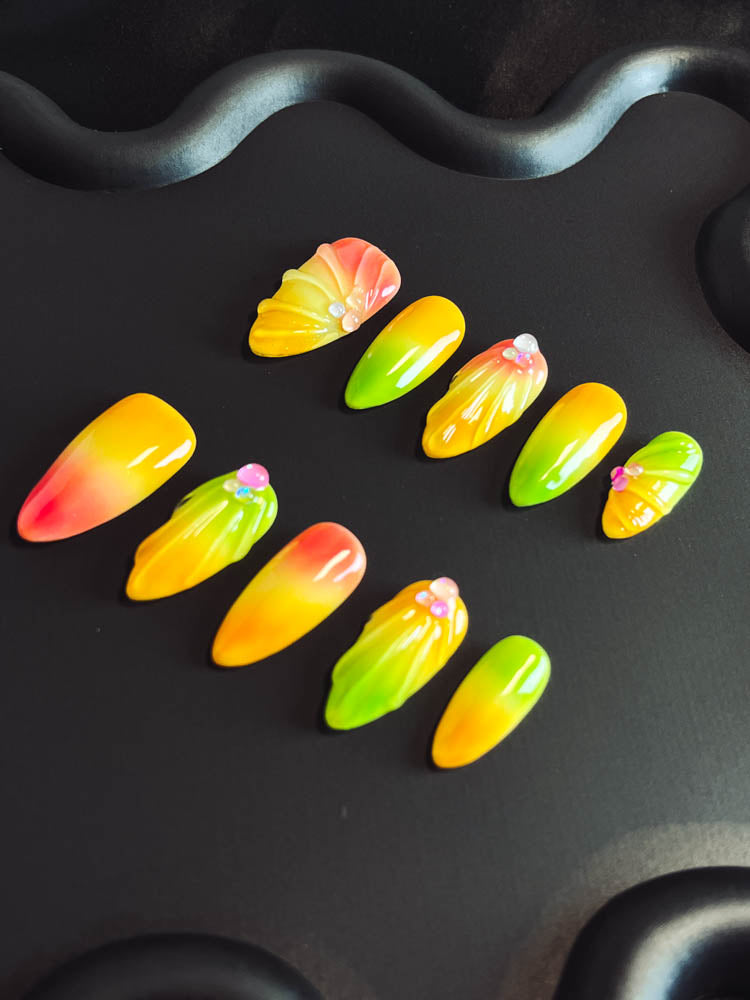 Candy Shells 3D Handmade Almond  Nails LT1003 - NoirNail