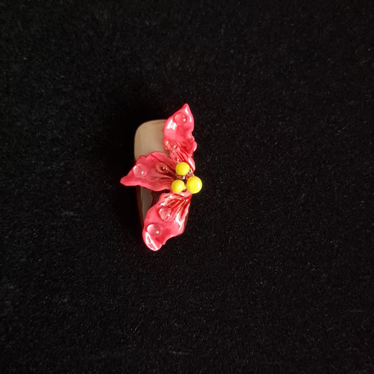 3D Handmade Flowers Coffin Press On Nails