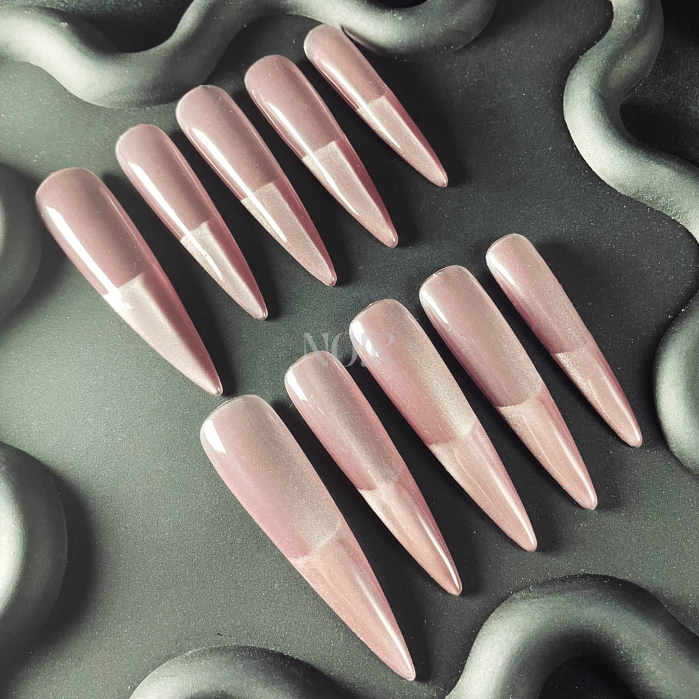 Iced Coffee Handmade  Stiletto Nails OM1069 - NoirNail