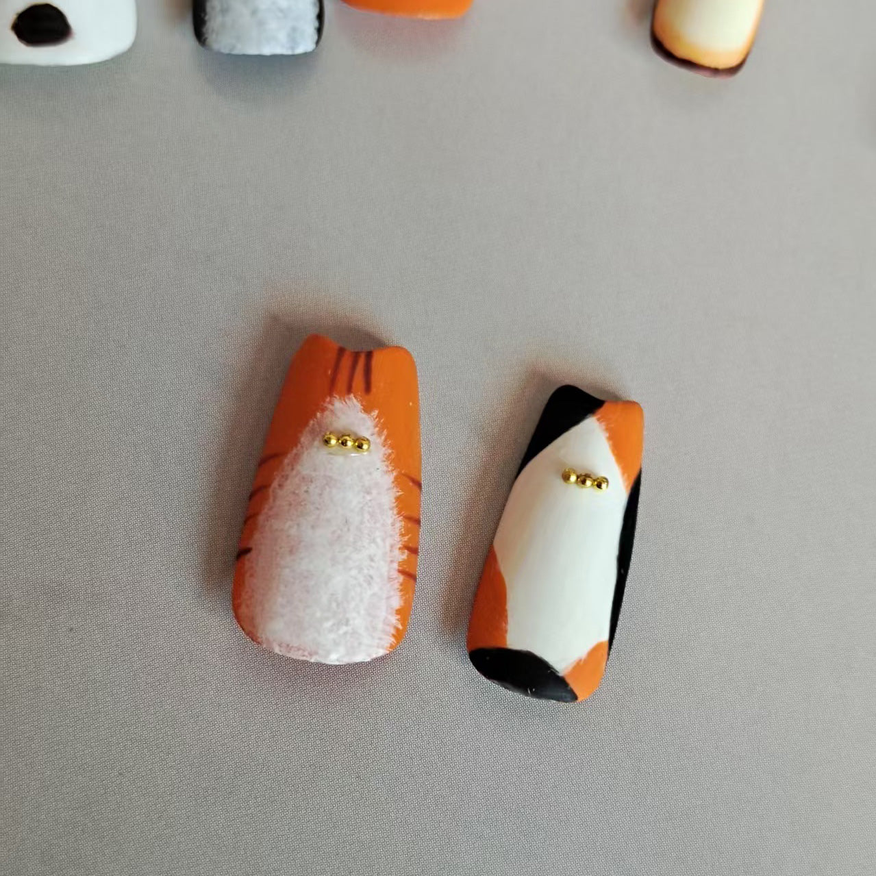 Custom Kitten Handmade Almond Press On Nails