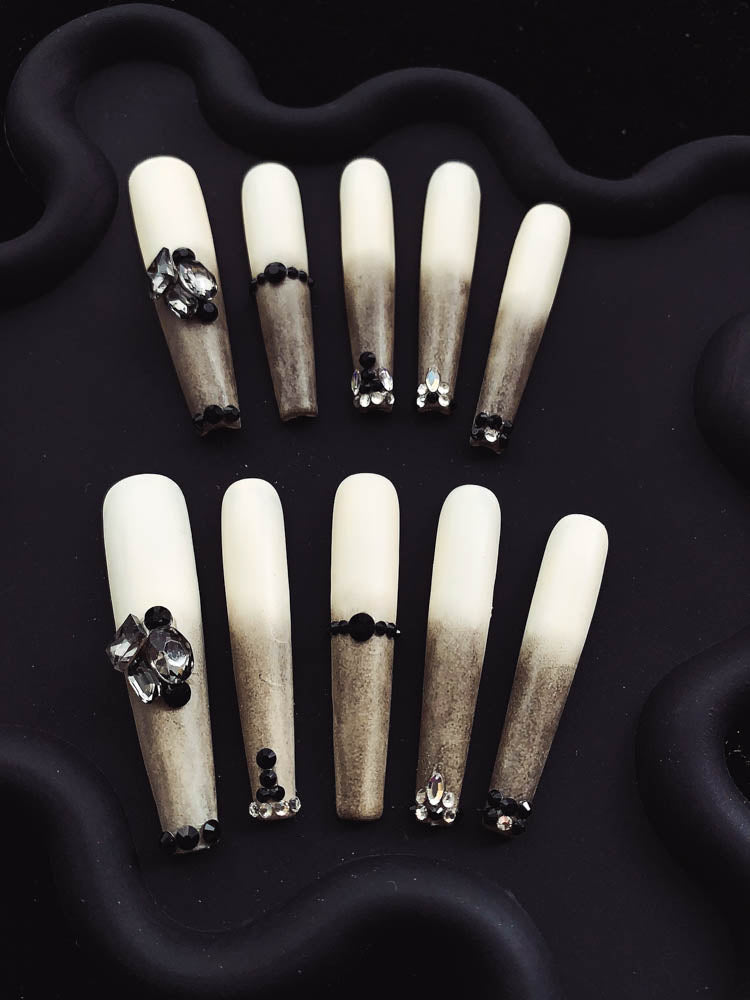 Grilled Marshmallows Handmade Coffin Nails OM1181 - NoirNail
