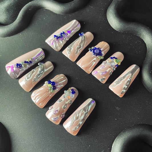 Mermaid Princess Handmade  Duck Nails OM1201 - NoirNail