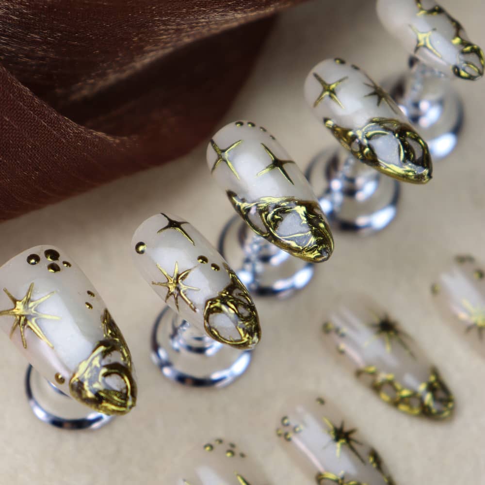 Star Stories Y2K Handmade Almond Press on Nails A1157