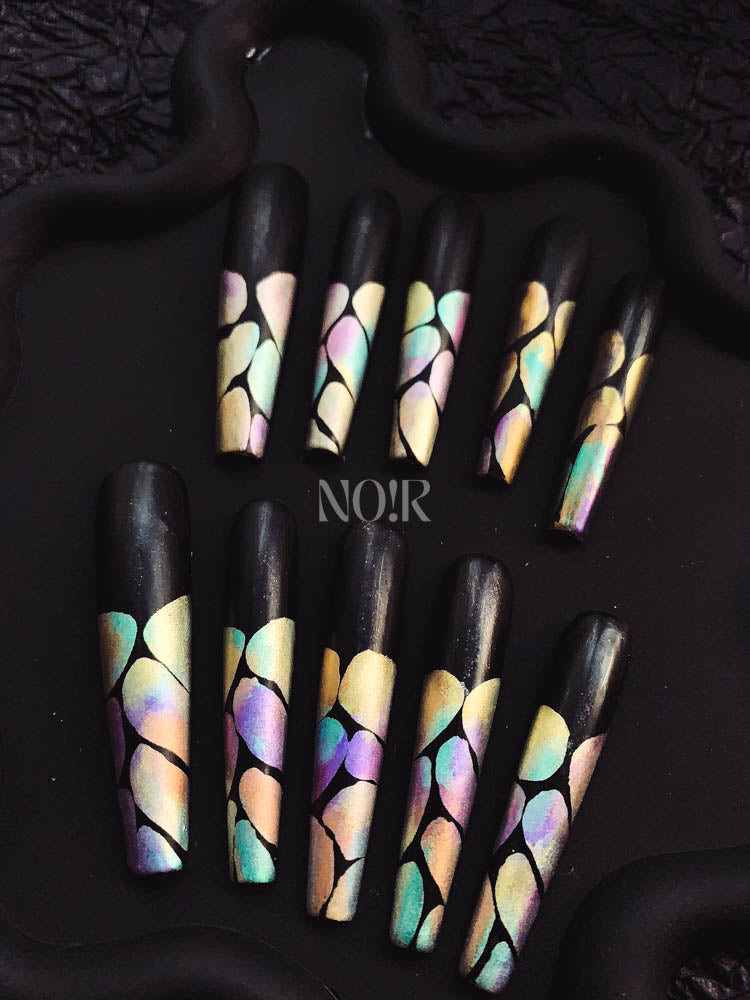 Beach Shells  Handmade  Coffin Nails OM1102 - NoirNail