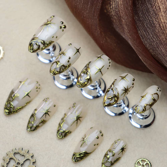 Star Stories Y2K Handmade Almond Press on Nails A1157