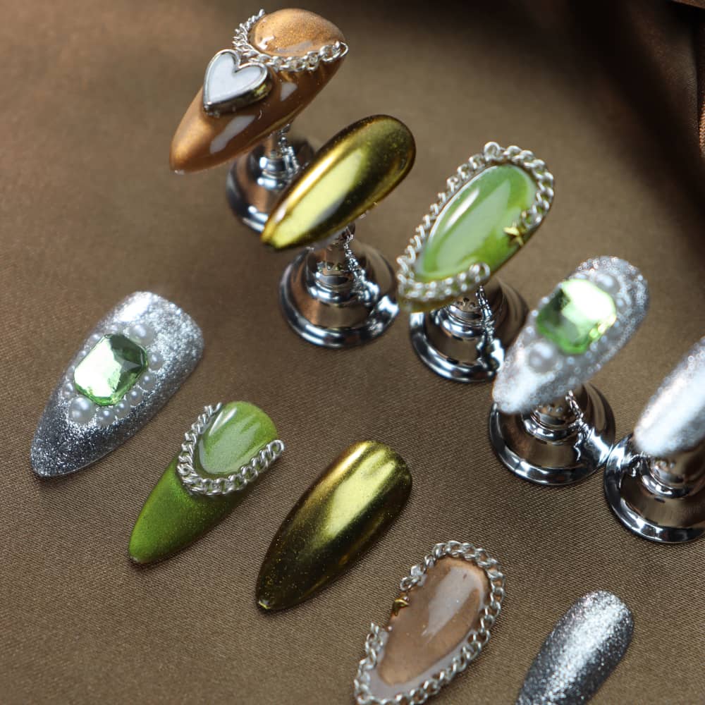 Coffee Time Handmade Almond Press On Nails A1325