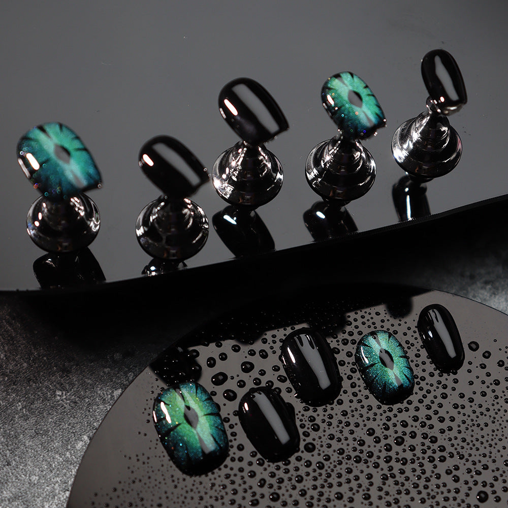 Black Adam Handmade Square Press On Nails A680