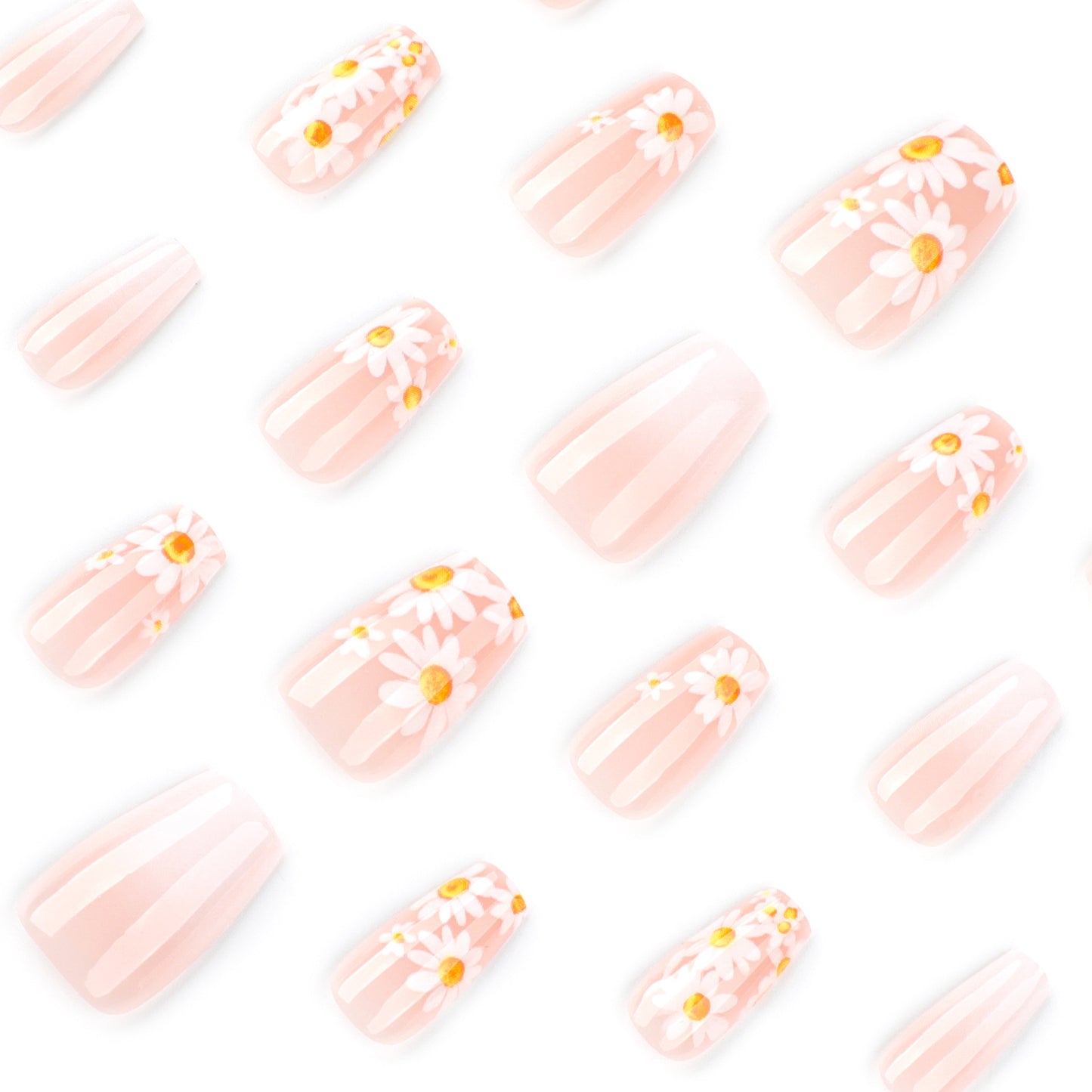 Daisy Almond 24PCS Free Size Press on Nails JP3868