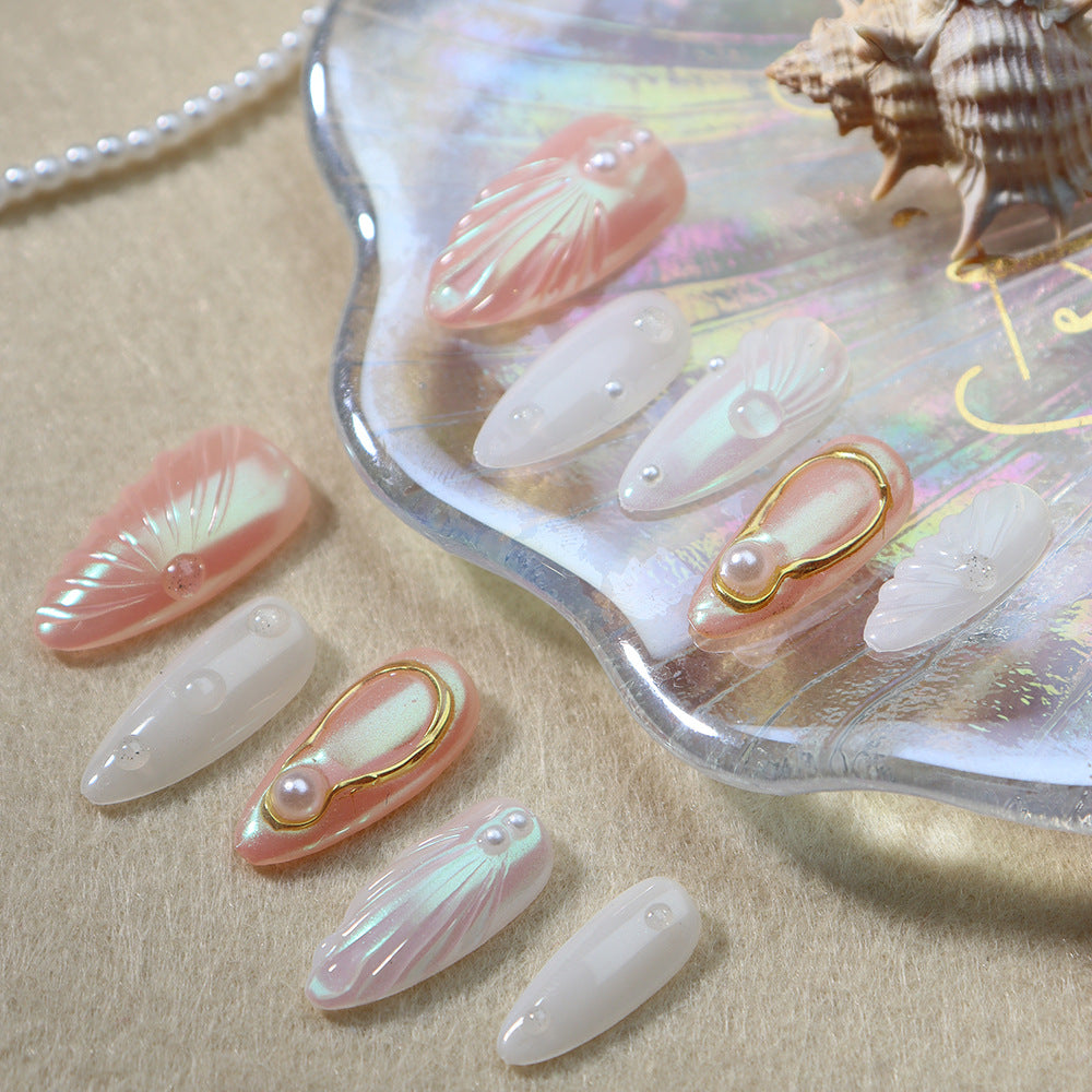 Daughter of the Sea Handmade Almond Press On Nails A708