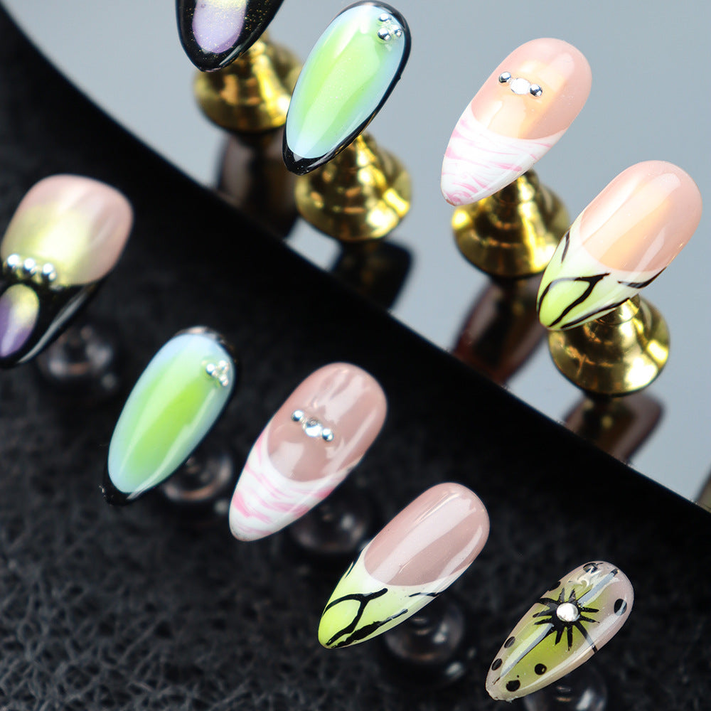 Peppermint Mambo Y2K Handmade Almond Press On Nails