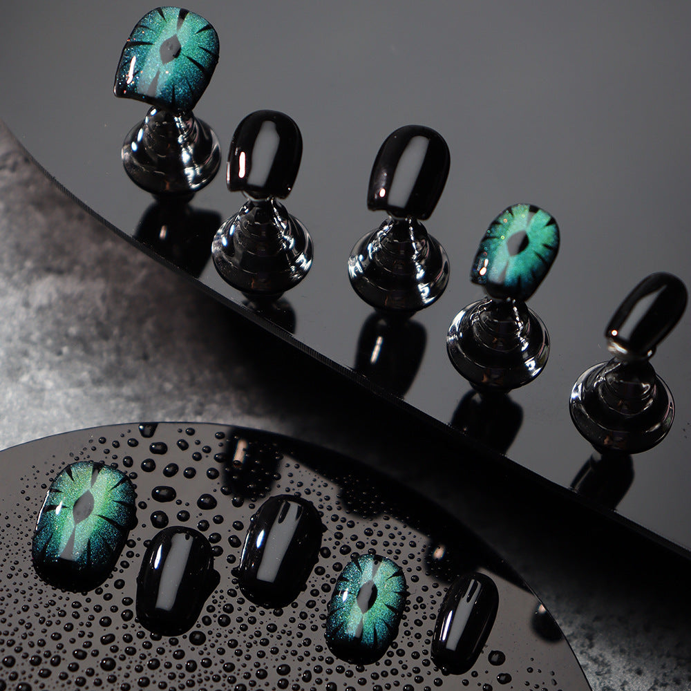 Black Adam Handmade Square Press On Nails A680