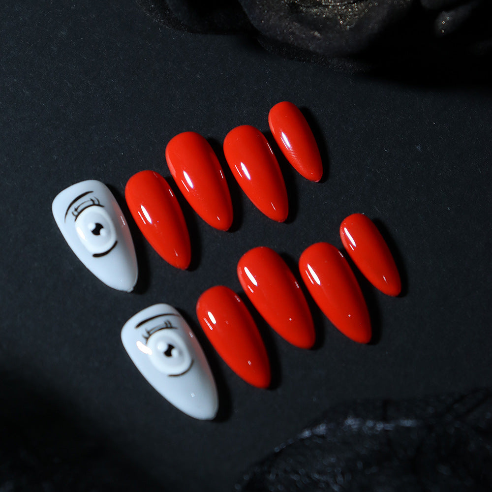 Funny One-Eyed Man  Handmade Almond  Nails A612 - NoirNail