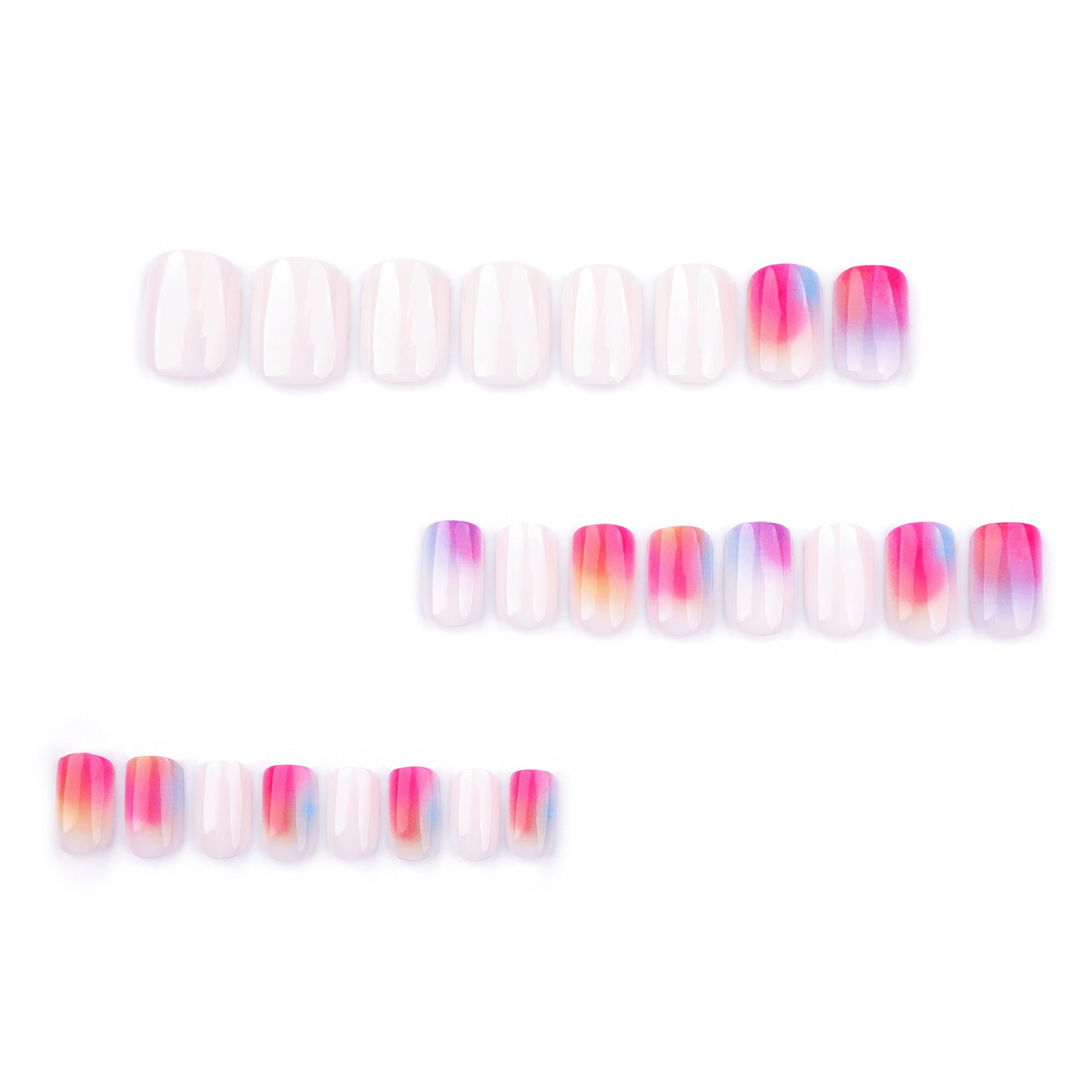 Rainbow Eyeshadow Palette Square 24PCS Free Size Nails JP3488 - NoirNail