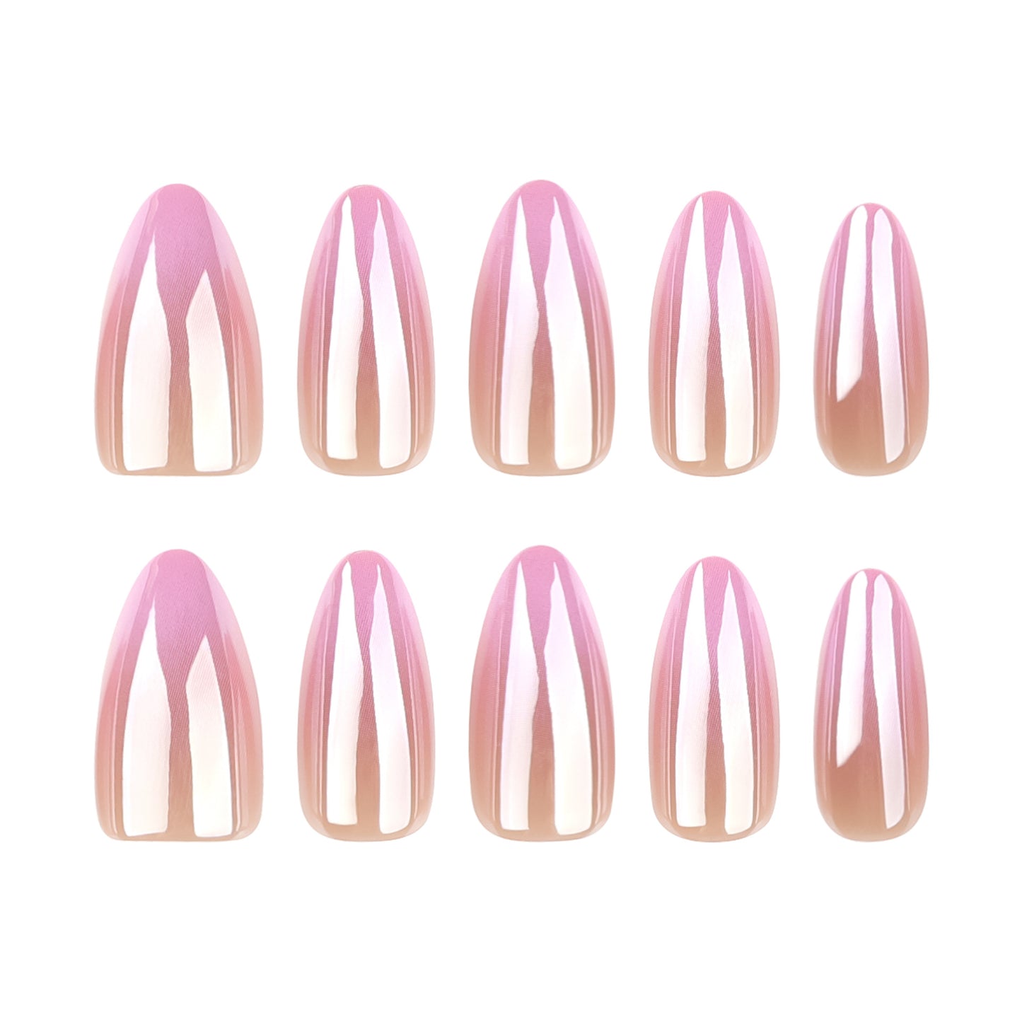 Cheese Strawberry Cake Almond 24PCS Free Size Press on Nails