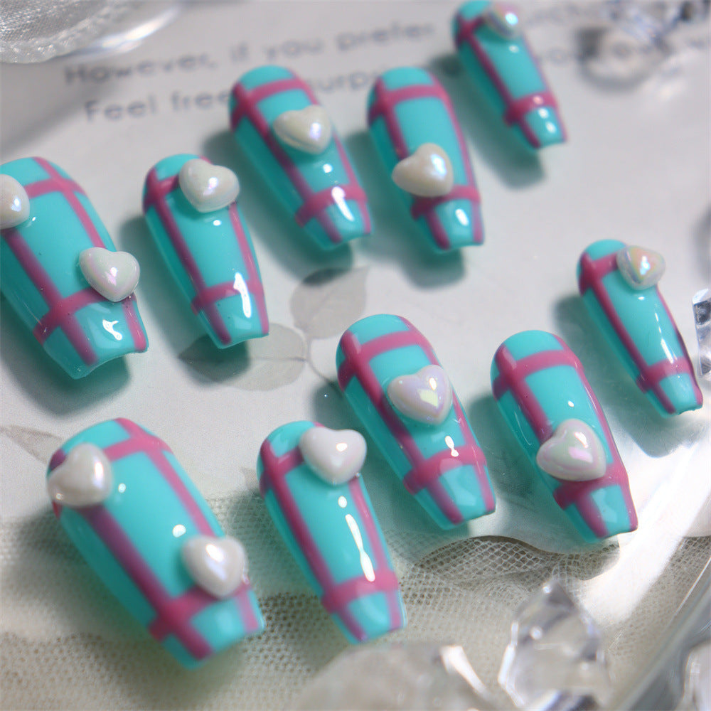 Mint Marshmallows 3D Handmade Coffin Nails  A595 - NoirNail