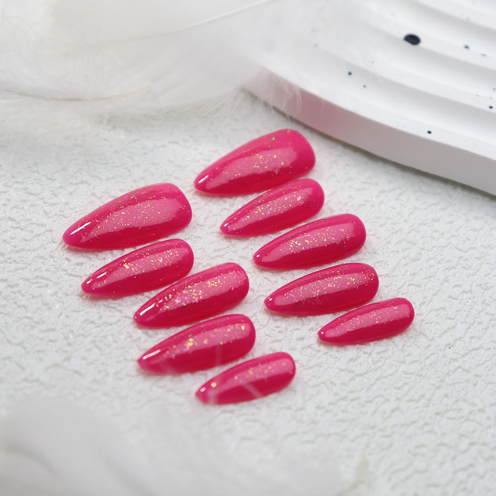 APT Dragon Fruit Color Handmade Almond  Nails  A609