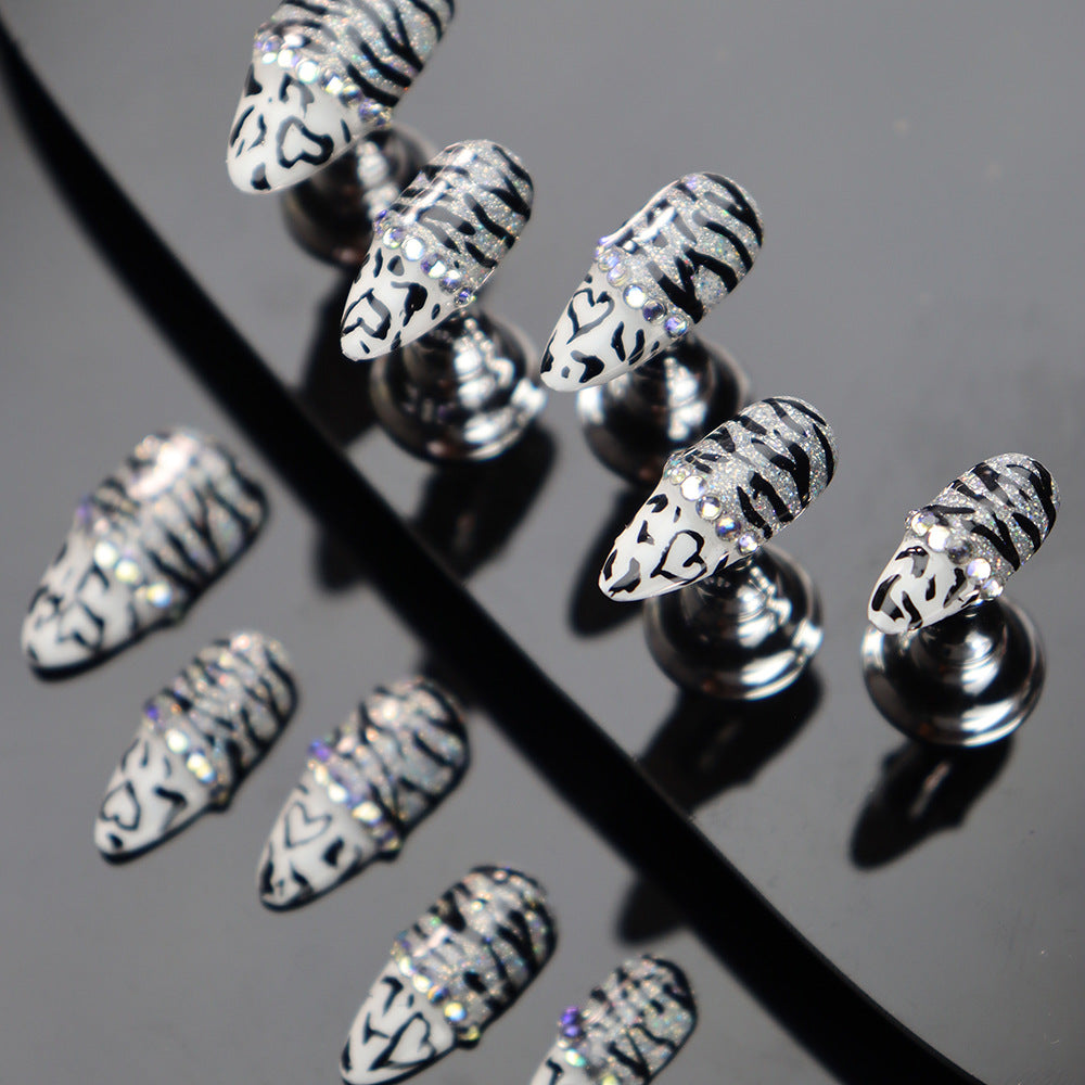 Jungle Elves Y2K Handmade Almond  Nails A1061 - NoirNail