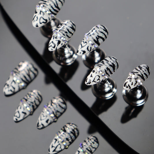 Jungle Elves Y2K Handmade Almond  Nails A1061 - NoirNail