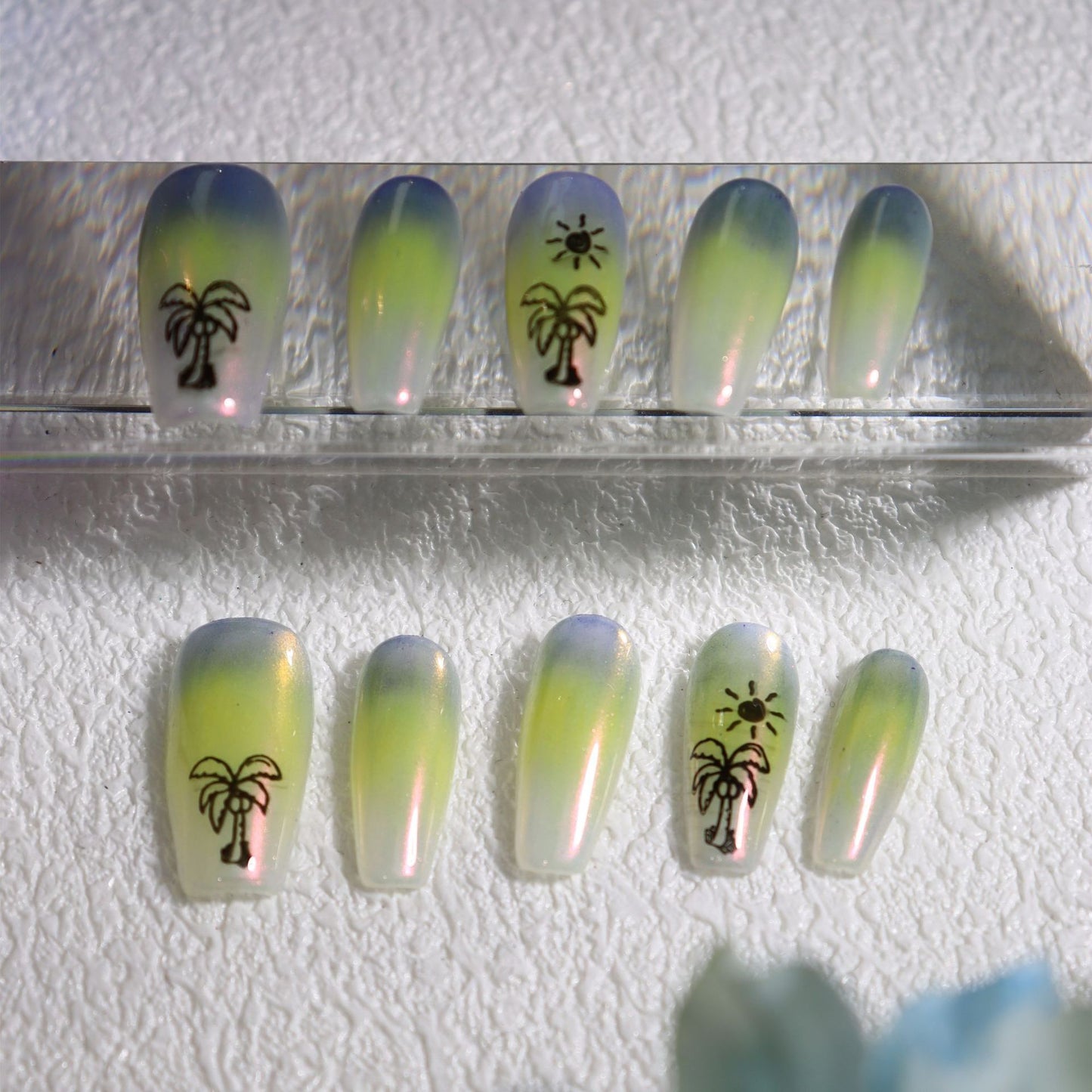 Hawaii Handmade Coffin  Nails A533 - NoirNail