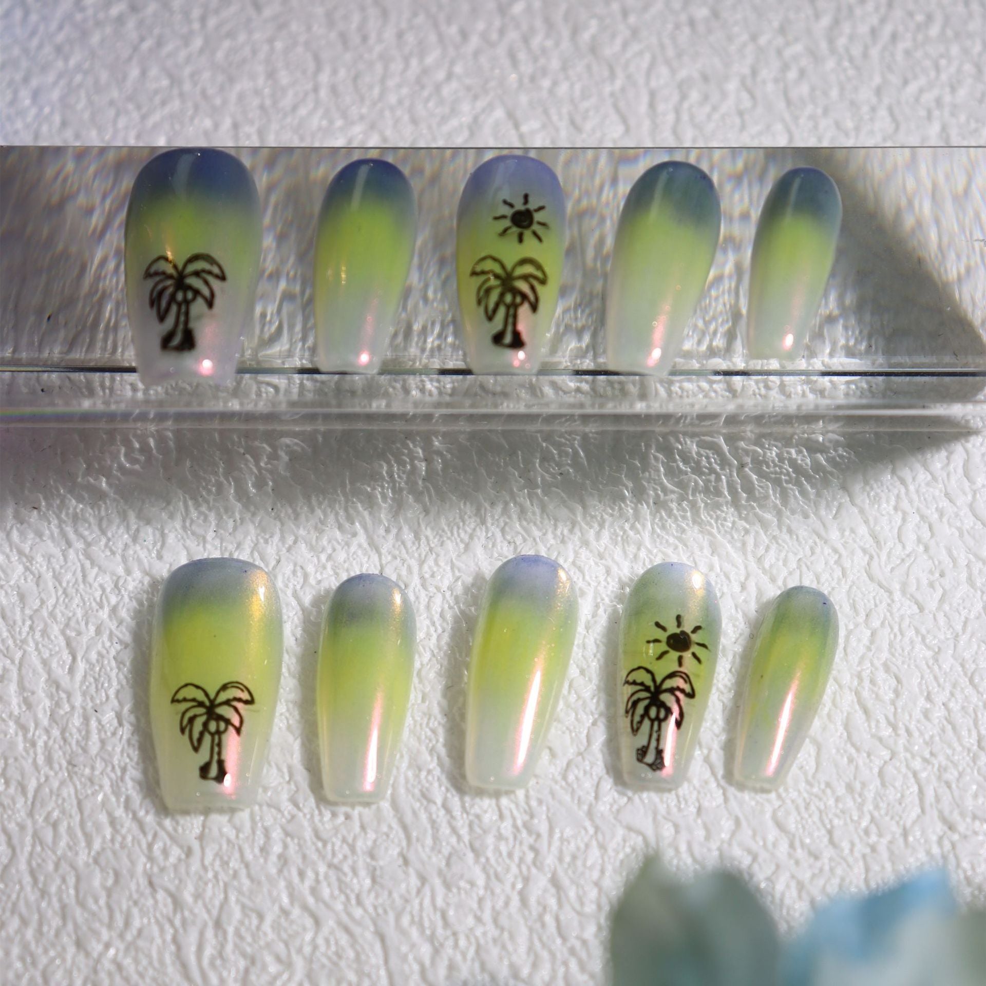 Hawaii Handmade Coffin  Nails A533 - NoirNail