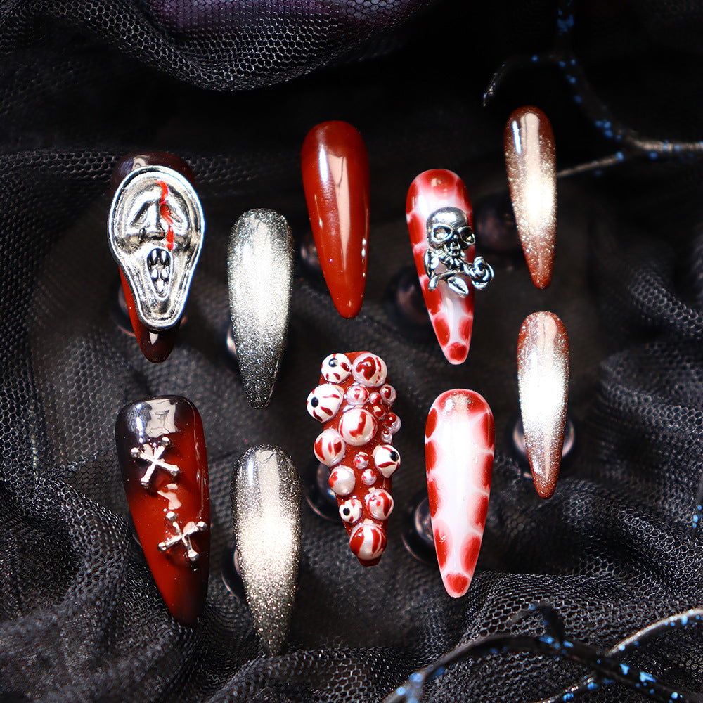 Wild Halloween Handmade Stiletto Nails A785 - NoirNail