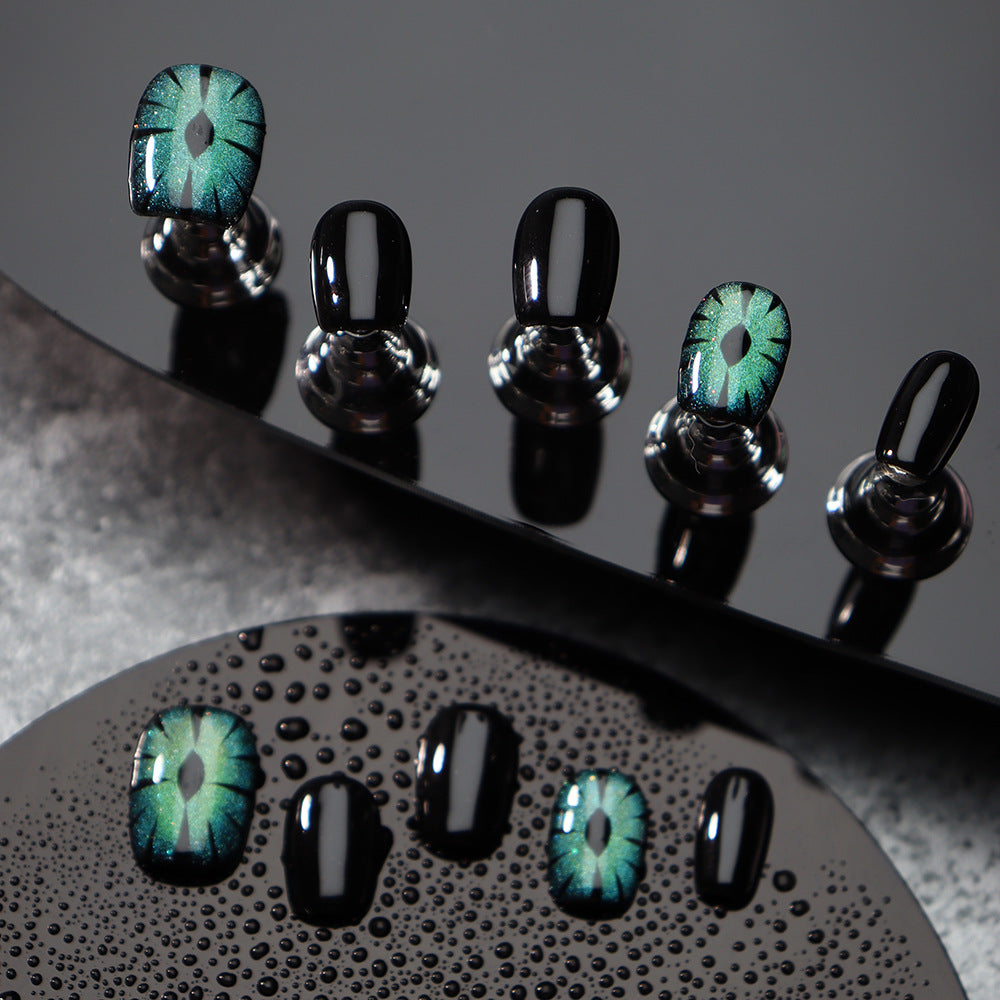 Black Adam Handmade Square Press On Nails A680