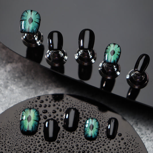 Black Adam Handmade Square Press On Nails A680