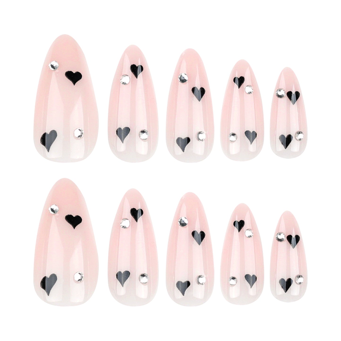 Love Rays Almond 24PCS Free Size Press on Nails JP3325