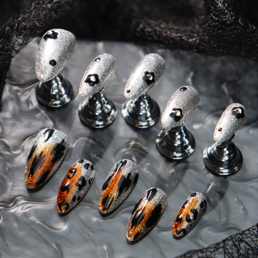 Cheetah Cub Handmade Almond Nails  A1057