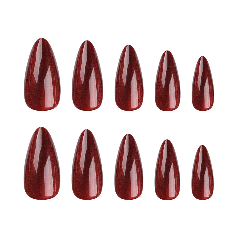 Valentine's Day Red Cat's Eye Almond Press On Nails - NoirNail