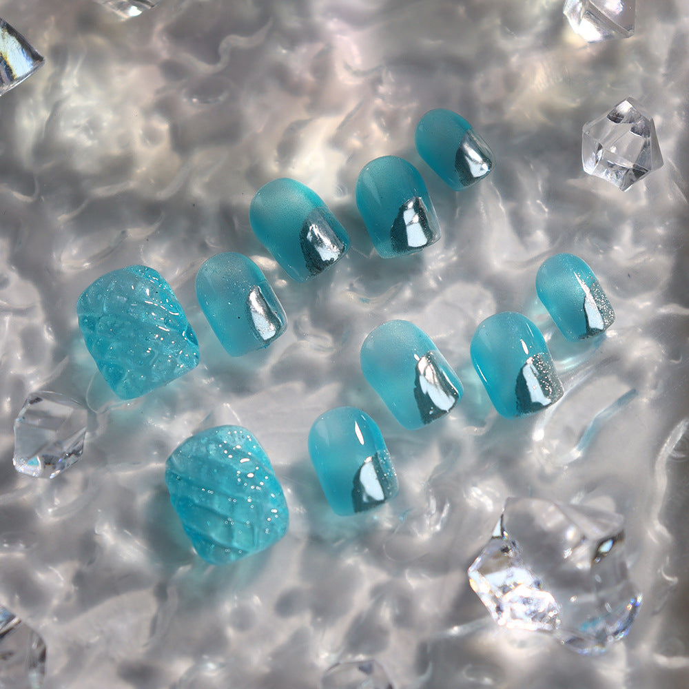 Iced Pineapple Handmade Square Press On Nails A710