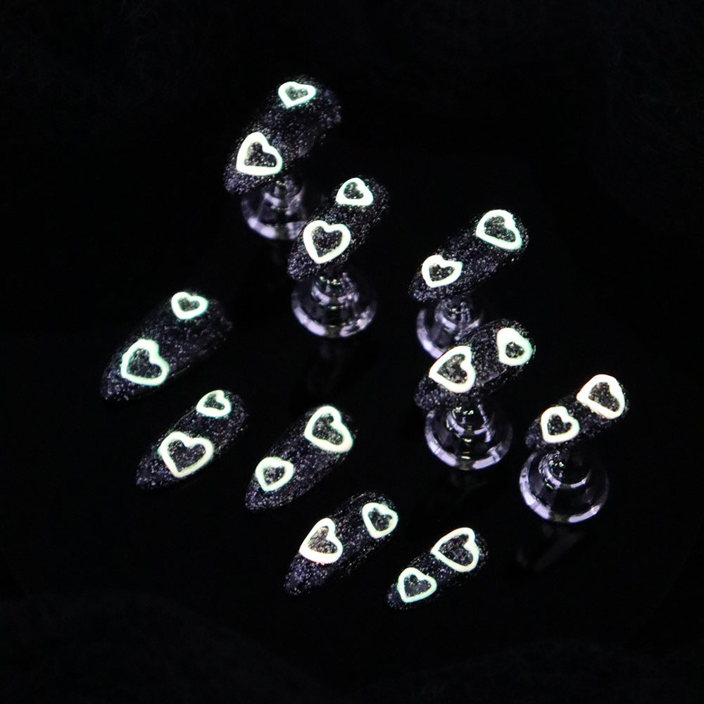 APT Night Light Handmade Almond Nails A981