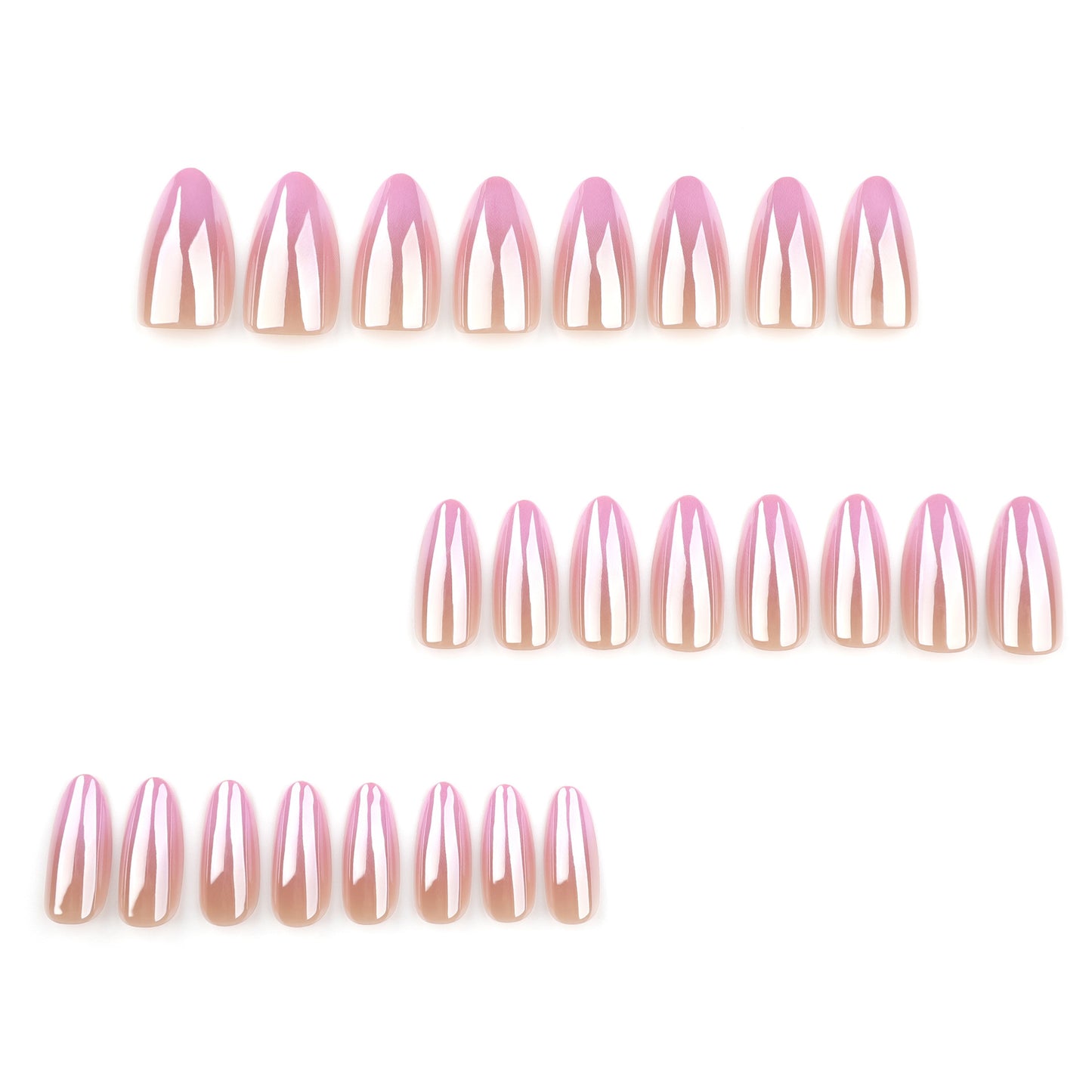 Cheese Strawberry Cake Almond 24PCS Free Size Press on Nails