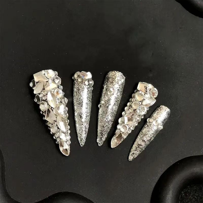 Luxury rhinestones Handmade Stiletto Press On Nails