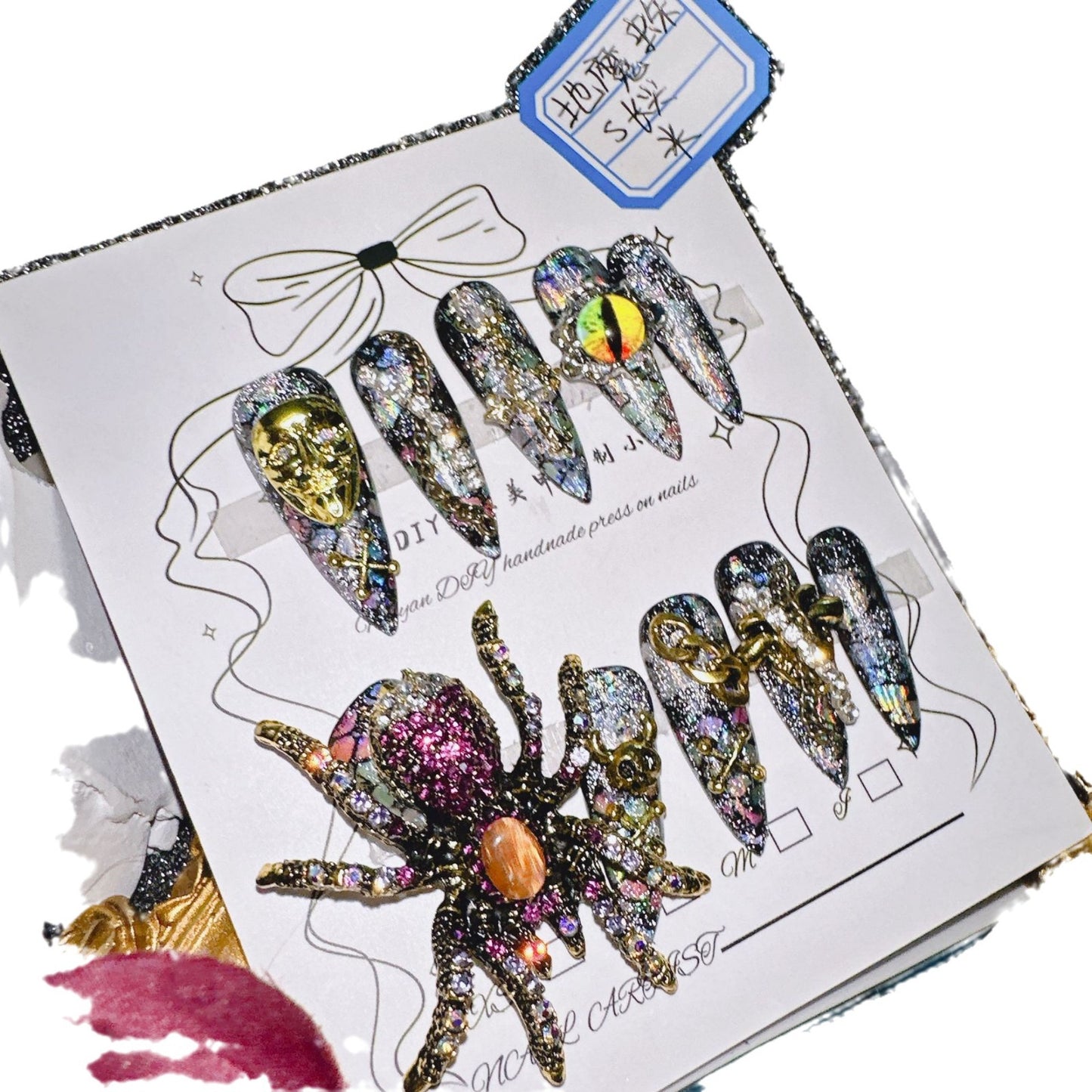 Super Flash Spider Hot Girl 100% Handmade Pressons - NoirNail