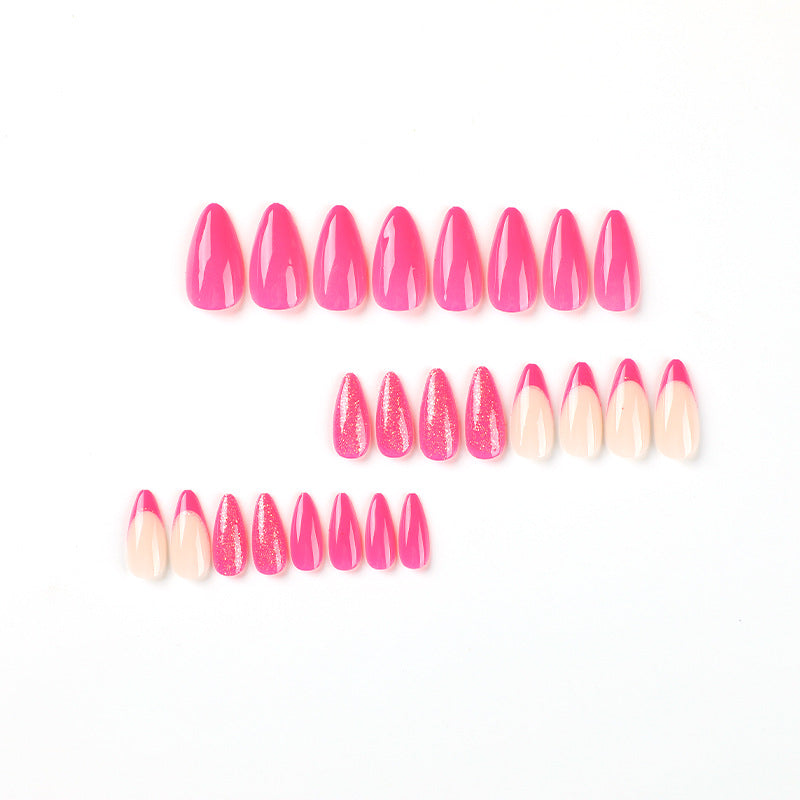 Nightclub French Tip Stiletto 24PCS Free Size Nails JP2359 - NoirNail