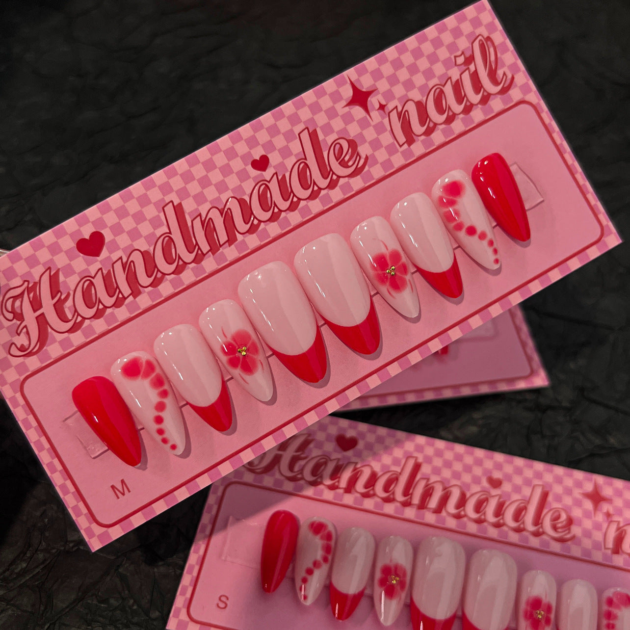 French Smudge Handmade Almond Press On Nails SP178