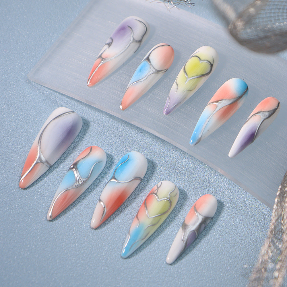 Dopamine AESPA Y3K  Handmade Stiletto Press On Nails A917