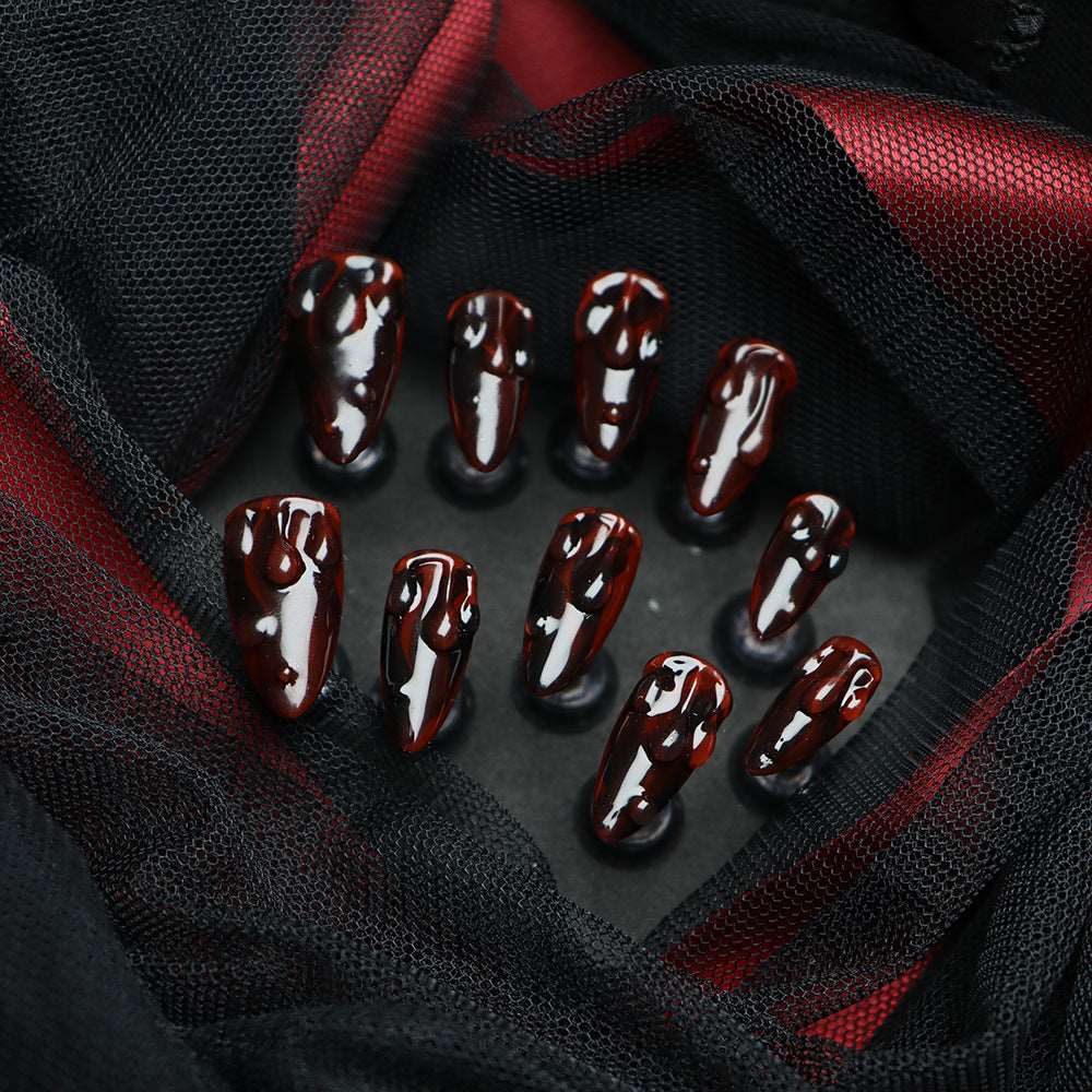 Artery Halloween Handmade Almond  Nails  A557