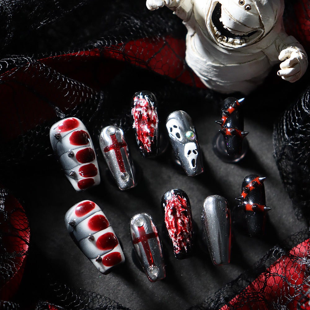 Devil Party Y2K Handmade Coffin Nails A786 - NoirNail