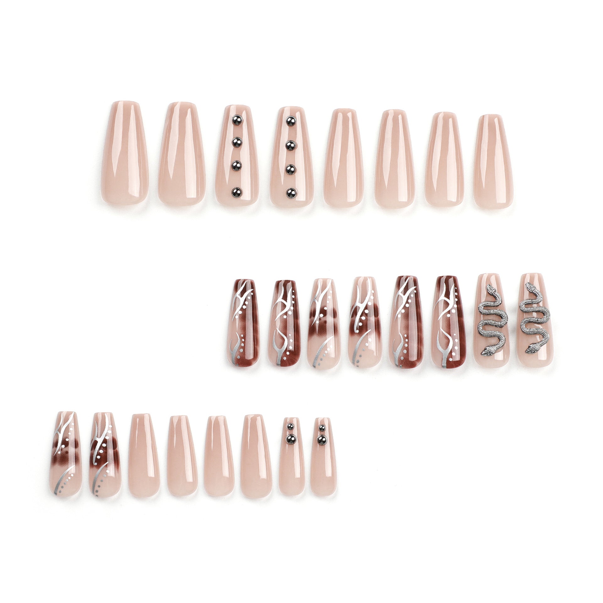 Maillard Y2K Coffin 24PCS Free Size Nails GN019 - NoirNail