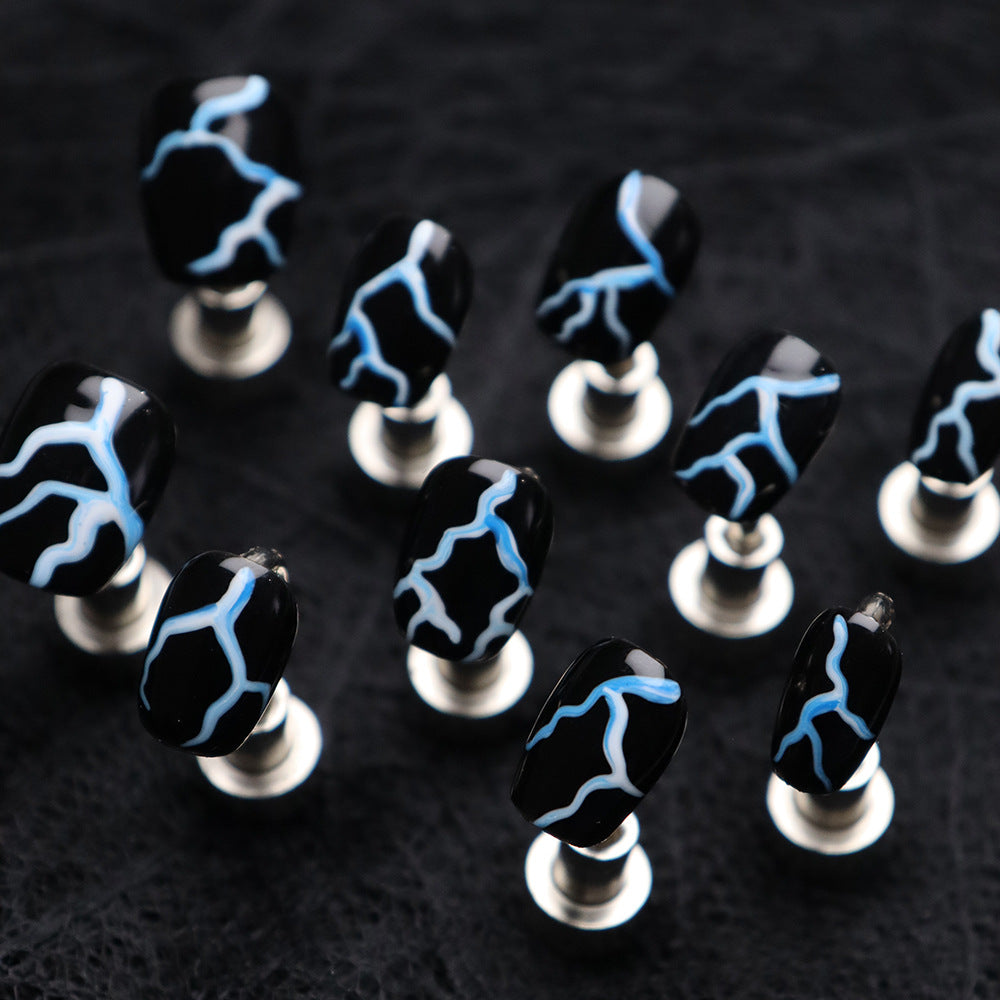 lightning  Handmade Square  Nails A585 - NoirNail