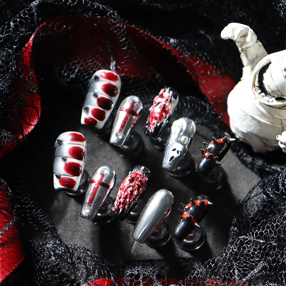 Devil Party Y2K Handmade Coffin Nails A786 - NoirNail