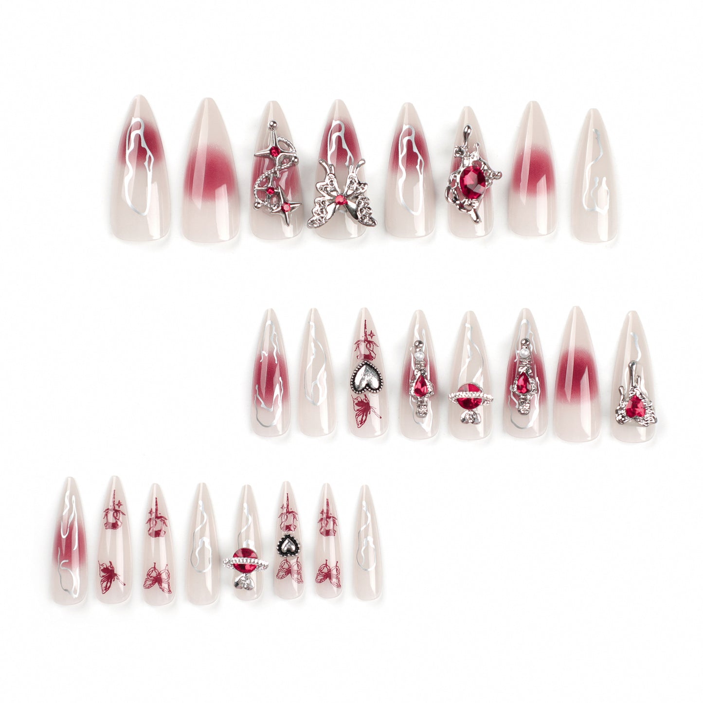 Graffiti Sexy Girl Y2K Stiletto 24PCS Free Size Press on Nails JP2765