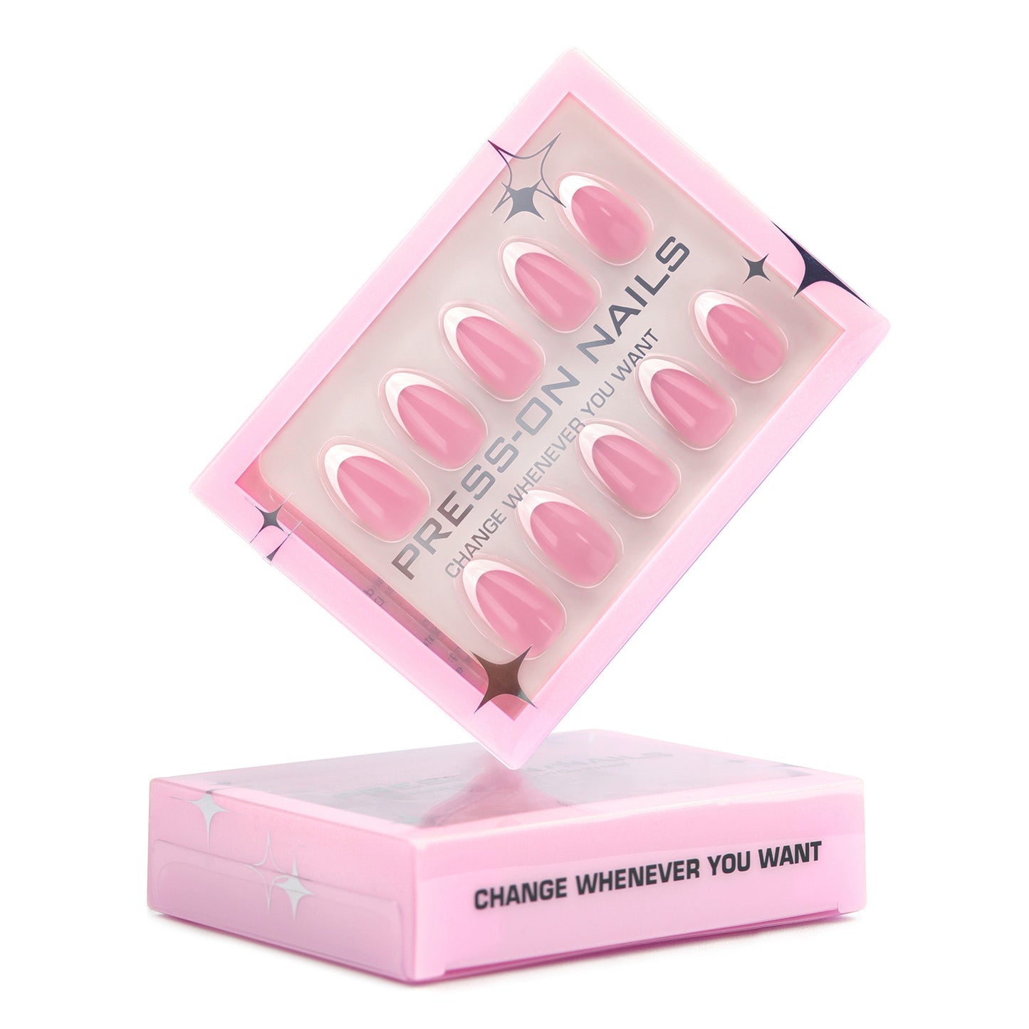 Classic French Tip Almond 30PCS Free Size Press on Nails GD22