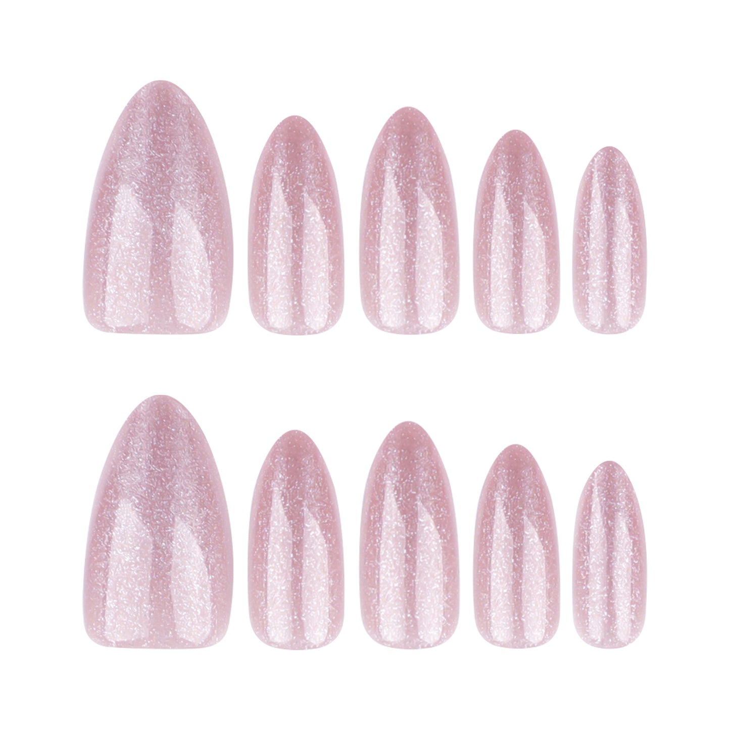 Sweet Light Pink Cat's Eye Almond 24PCS Free Size Press on Nails JP3727