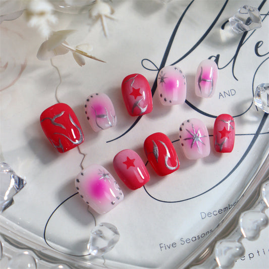 Pink Lady Y2K Handmade Square Nails A540